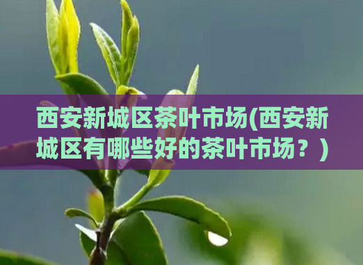 西安新城区茶叶市场(西安新城区有哪些好的茶叶市场？)