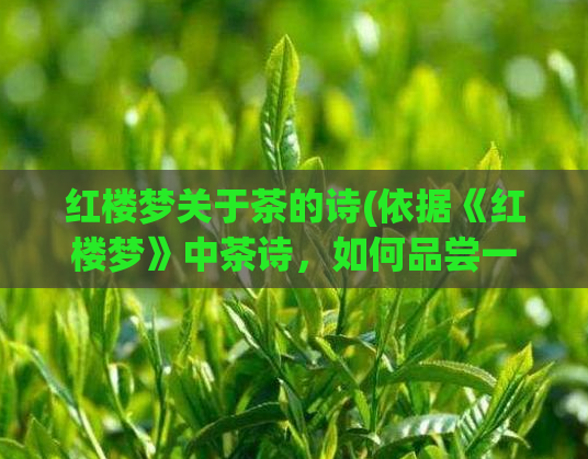 红楼梦关于茶的诗(依据《红楼梦》中茶诗，如何品尝一杯好茶？)
