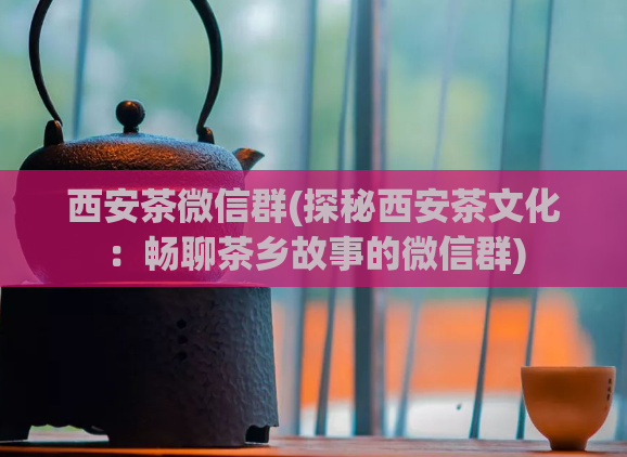 西安茶微信群(探秘西安茶文化：畅聊茶乡故事的微信群)