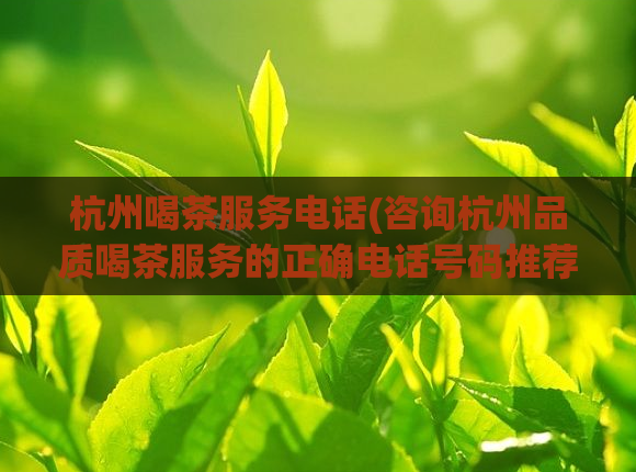 杭州喝茶服务电话(咨询杭州品质喝茶服务的正确电话号码推荐)