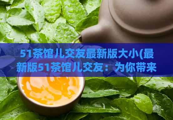 51茶馆儿交友最新版大小(最新版51茶馆儿交友：为你带来更多匹配好友的机会)