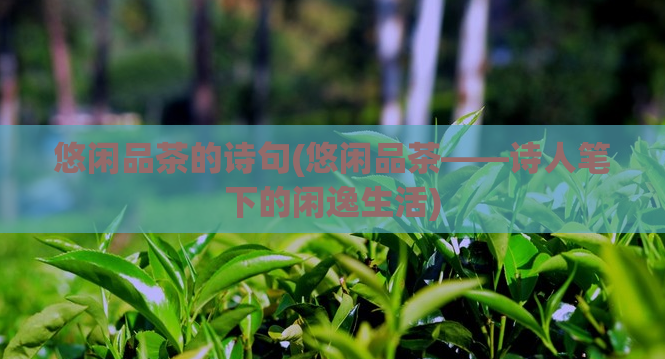 悠闲品茶的诗句(悠闲品茶——诗人笔下的闲逸生活)
