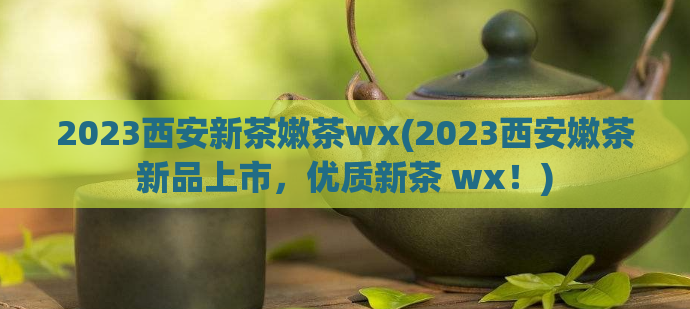 2023西安新茶嫩茶wx(2023西安嫩茶新品上市，优质新茶 wx！)