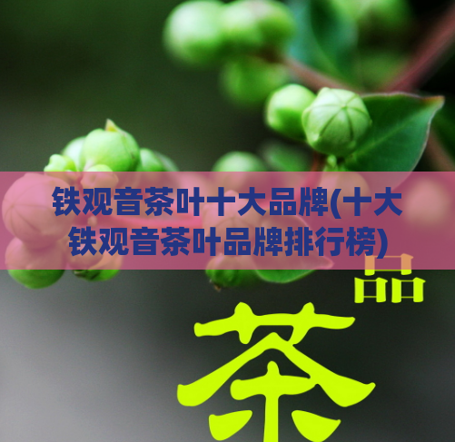 铁观音茶叶十大品牌(十大铁观音茶叶品牌排行榜)