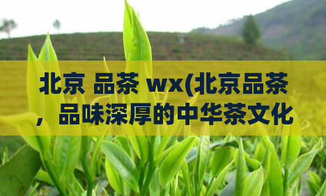 北京 品茶 wx(北京品茶,品味深厚的中华茶文化)