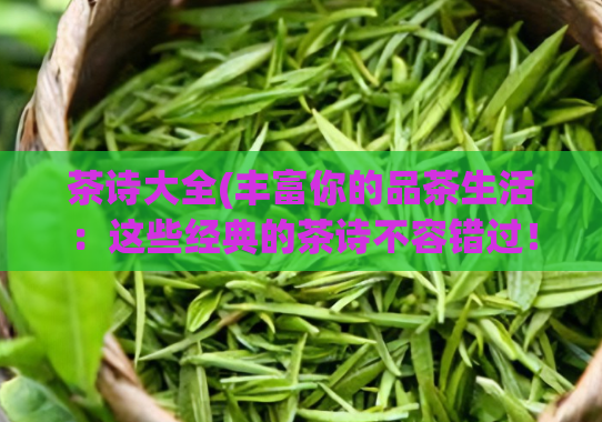 茶诗大全(丰富你的品茶生活：这些经典的茶诗不容错过！)