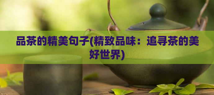 品茶的精美句子(精致品味：追寻茶的美好世界)