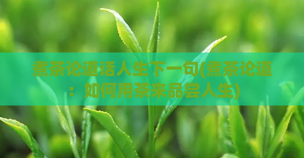煮茶论道话人生下一句(煮茶论道：如何用茶来品尝人生)