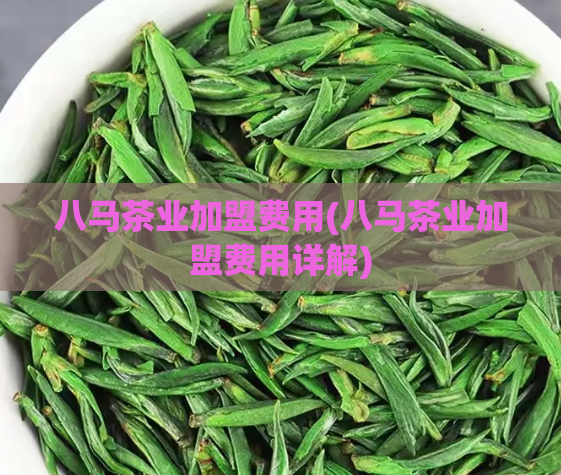 八马茶业加盟费用(八马茶业加盟费用详解)
