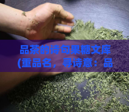 品茶的诗句果糖文库(重品名，寻诗意：品味茶香，我们在路上)