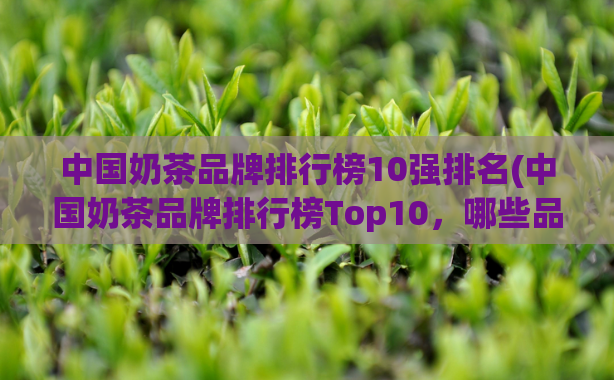 中国奶茶品牌排行榜10强排名(中国奶茶品牌排行榜Top10,哪些品牌上榜?)