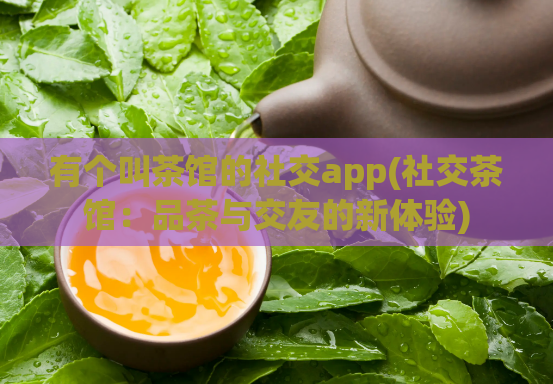 有个叫茶馆的社交app(社交茶馆:品茶与交友的新体验)