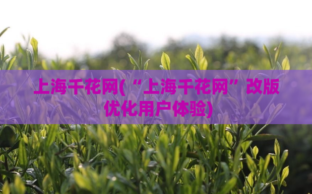上海千花网(“上海千花网”改版 优化用户体验)