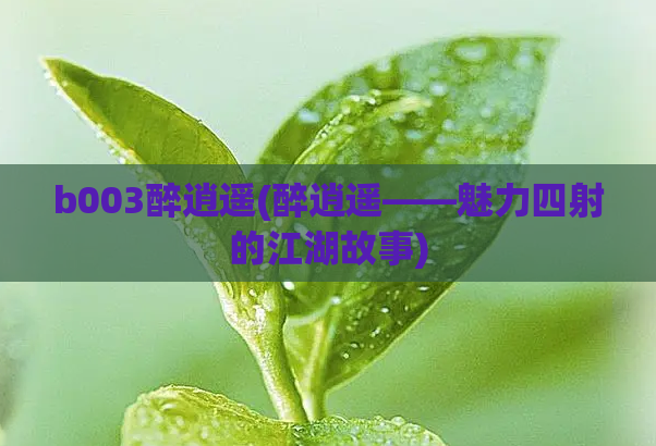 b003醉逍遥(醉逍遥——魅力四射的江湖故事)