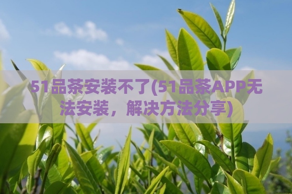 51品茶安装不了(51品茶APP无法安装，解决方法分享)