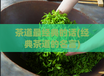 茶道最经典的话(经典茶道的名言)