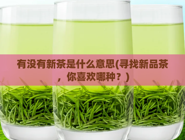 有没有新茶是什么意思(寻找新品茶,你喜欢哪种?)