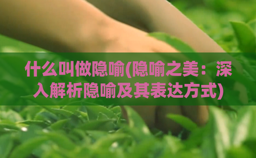 什么叫做隐喻(隐喻之美：深入解析隐喻及其表达方式)