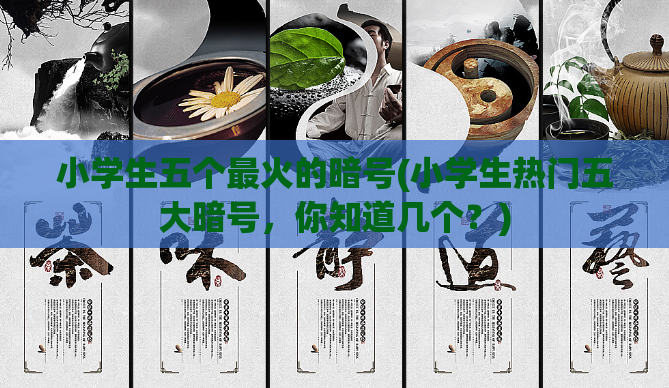 小学生五个最火的暗号(小学生热门五大暗号，你知道几个？)