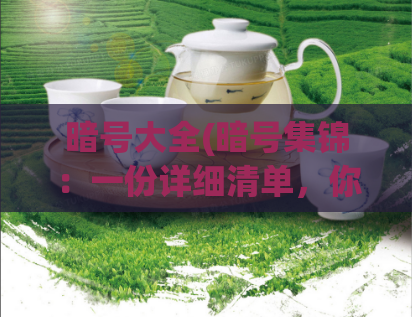 暗号大全(暗号集锦：一份详细清单，你也许想知道)