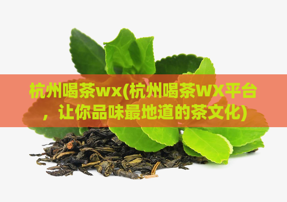 杭州喝茶wx(杭州喝茶WX平台，让你品味最地道的茶文化)