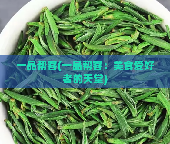一品帮客(一品帮客：美食爱好者的天堂)